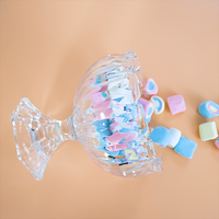 Factory Wholesale Crystal Vintage Footed Candy Sugar Bowl Glass Candy Jar with Lid Embossed Stripe Goblet Candy Jar