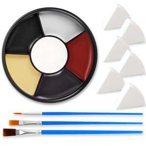 Kit de <span class=keywords><strong>Pintura</strong></span> Facial y Corporal de 6 Colores para Halloween, Negro, Rojo, Blanco, Amarillo, con Esponja y Brocha, Maquillaje de Zombi, Payaso, <span class=keywords><strong>Vampiro</strong></span> - Product Image 1