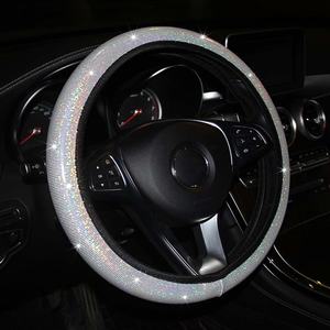 <span class=keywords><strong>Funda</strong></span> de <span class=keywords><strong>Volante</strong></span> de Coche con Cristales de Imitación Brillantes, Fundas de <span class=keywords><strong>Volante</strong></span> de Cuero PU, Accesorios para Automóviles, Estilo de Coche - Product Image 3