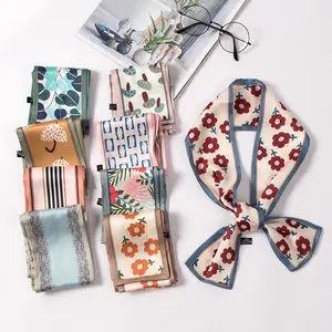 Multifunctional Handbag Scarf Wholesale Custom Printing Silk Scarves For Women