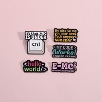 Alfileres de esmalte de código de programa de ordenador, broches personalizados de Hello World, insignias de solapa, regalo de joyería divertido para niños y amigos