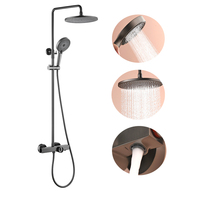 Mitigeur de douche thermostatique moderne salle de bain mitigeur en laiton robinet de douche 10 pouces système de douche à effet pluie rond