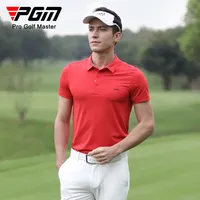 Pgm yf463 polo de golfe em poliéster, masculino, respirável, umidade e drenante