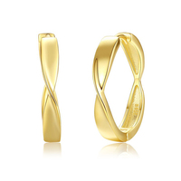 Boucles d'oreilles en or pour femmes Dan Jewelry avec base en argent sterling 925, style Huggie Hoop, pour un usage quotidien
