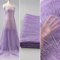 WFB-237 spectacle fille Costume or paillettes luxe perlé dentelle tissu cristal strass perle Sequin Tulle maille pour robe de bal