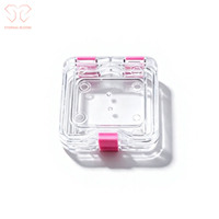 Boîte de présentation de bijoux carrée transparente en PU anti-oxydation 755x75x25 mm avec boucle rose, marque ETERNAL BLOOM
