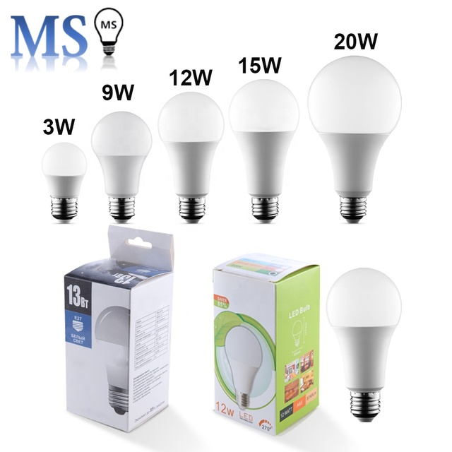 Hot Factory Price 2 Year Warranty  E27 LED Bulb 3W 5W 7W 9W 12W 15W 18W LED Bulb Light A60 B22 Plastic Aluminum Lamp SKD Bulb
