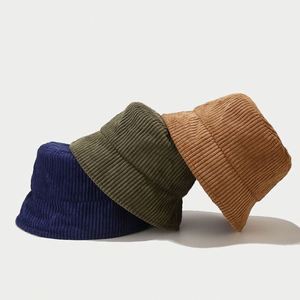 Wholesale New Trendy Autumn Fall Winter Korean New Outdoor Sunshade Retro Trendy Basin <b>Hat</b> Shopping Casual Corduroy Bucket <b>Hat</b> - Product Image 2