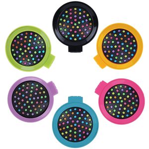 Peine de masaje desenredante de plástico con logo personalizado, cepillo de pelo mini plegable de viaje para niños, cepillo de bolsillo con cojín de nailon, forma oblonga, espejo - Product Image 4