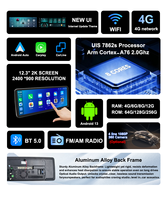 Autoradio Android 12,3 pouces 8 cœurs avec écran tactile Bluetooth CarPlay Stéréo