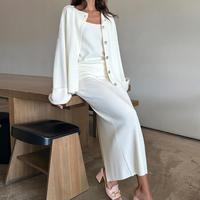 Nouveau 2025 automne nouveau pull tricoté ample de Style doux à la mode minceur demi jupe ensemble pour femmes
