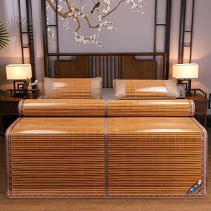 Bamboo Cooling Mat <b>Foldable</b> Summer Mat Ice Silk Breathable For Home Student Dormitory Single Double Rattan Mat - Product Image 1