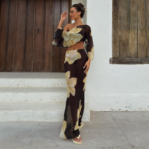 Vestidos Casuales de Verano con Estampado Floral 2026, Conjunto de Vestido de Noche con Encaje Floral - Product Image 1