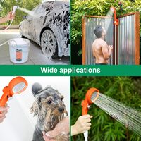 Pompe de douche électrique portable rechargeable 6000 mAh avec affichage numérique intelligent, modes de pulvérisation multiples, filtration 20L pour le camping