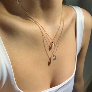 Dylam Exclusive Design Minimalist 925 Sterling Silver Link Chain Crown <b>Ring</b> Pendant <b>Necklace</b> - Product Image 3