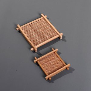 Bamboo <b>Teacup</b> Holders Grid Pattern Heat Insulating Mats Tea Ceremony Accessories Jewelry Display Props - Product Image 2