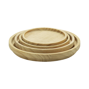 BSCI FACTORY Bowls Set Serving Rubber <strong>Wood</strong> Cherry Material Dinner Fruit Tray Dinner Wooden <strong>Plate</strong> for Food - Product Image 1