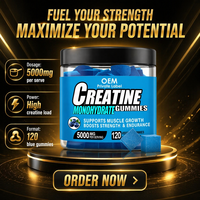 Permen Creatine Monohydrate 5000mg Label Pribadi Vegan Bebas Gluten Rasa Blueberry Suplemen Nutrisi Olahraga
