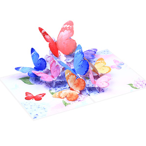 Fleurs Papillons 3D Pop up Mères Anniversaire Carte Postale Invitations De Mariage Cartes Saint Valentin Anniversaire Cadeaux Carte De Voeux - Product Image 3