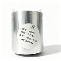 Pita Transfer Termal Premium TTR Wax Ribbon Hitam untuk Printer Barcode Zebra TSC, Label Kertas, Bahan Habis Pakai