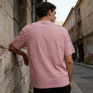 Camisetas de Manga Corta con Logotipo Personalizado, Tejido de Punto, Estilo Urbano, 100% Algodón Grueso, Lavado Ácido, con Patrón de Letras - Product Image 5