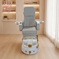 Fauteuil de pédicure électrique moderne de luxe avec dossier et siège réglables, équipement de soin des pieds pour salon de manucure