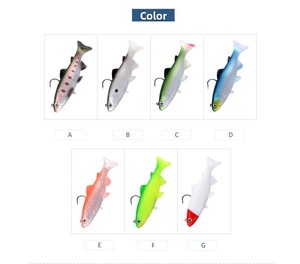 Appât souple artificiel pour la pêche à la truite, équipement de pêche, hameçon bionique en acier inoxydable avec tête de plomb, 12cm/15cm, pour la pêche en eau douce, lac, ruisseau - Product Image 2