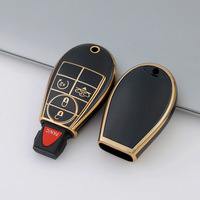 Nouveau couvercle de clé porte-clés souple en TPU pour Jeep Grand Cherokee/Dodge/Chrysler/Ram 1500 étui à clé de voiture à 5 boutons avec revêtement anti-rayures
