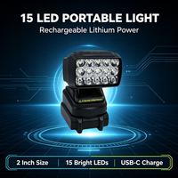Lampe de travail rechargeable à 15 LED, projecteur LED portable sans fil pour le camping en plein air, les chantiers de construction