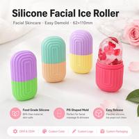 Moule à glace en silicone réutilisable pour massage, moule à glace réutilisable pour le visage, outil de massage à la glace pour les soins de la peau à domicile