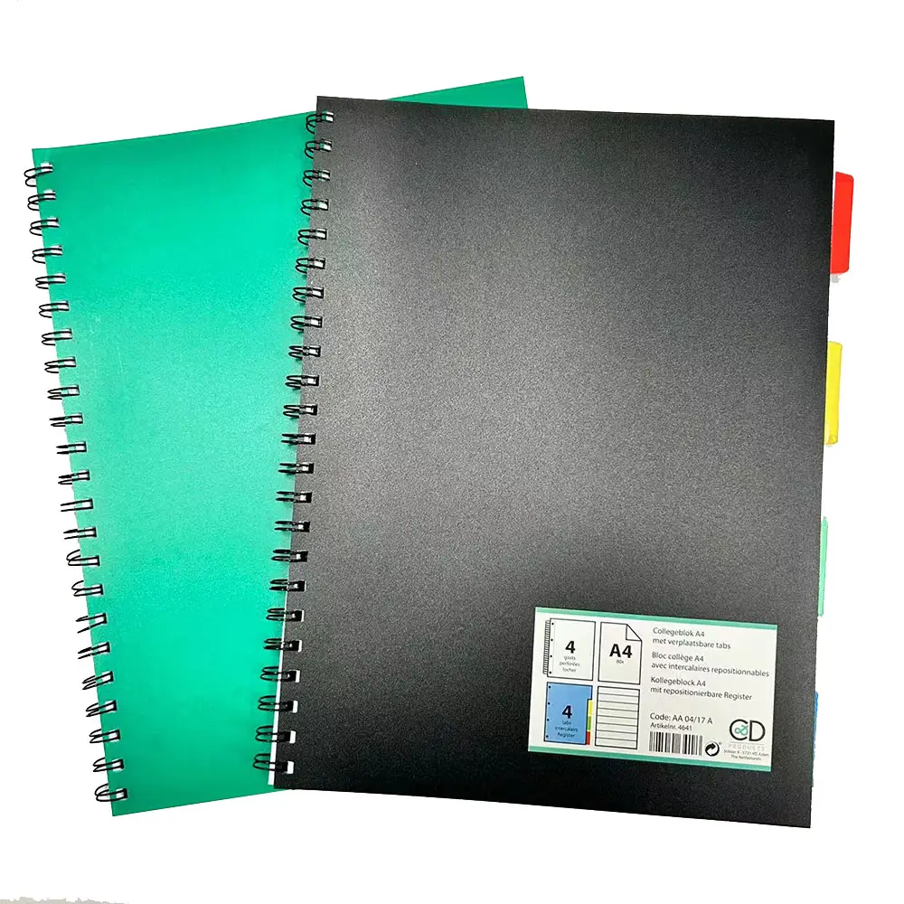 Factory Bulk PP Double Spiral Binding Custom A4 Collegeblok Notebooks School Students Notebooks