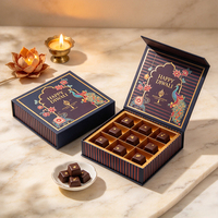 Boîte cadeau magnétique de luxe en forme de livre, boîte rigide pour chocolats avec insert de séparation en papier personnalisé pour l'emballage des truffes, boîte en carton cadeau