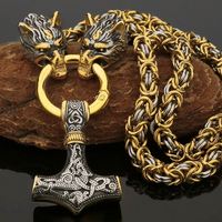 Venta al por mayor de acero inoxidable para hombre joyería Punk colgante Thor martillo Mjolnir Collar para hombres