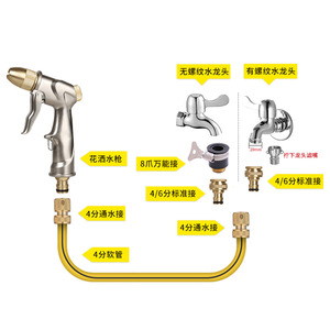Pistola de agua de alta presión para lavado de autos con boquilla de latón, operación manual para limpieza de autos, jardinería y enjuague de pisos. - Product Image 4
