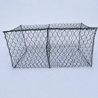 Gabion pour protection côtière, revêtement PVC, 3x1x0.3m, mailles 60x80mm, double torsion 2.0-2.5mm, résistant à la corrosion, pour mur de soutènement marin