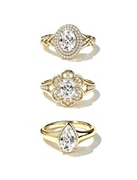 Bague sur mesure en or massif 18 carats avec diamant de laboratoire, coupe fantaisie personnalisée, certifié, cultivé, classique, vintage, bijoux de mariée