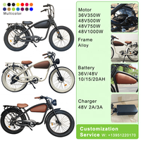 Vélo électrique rétro 500W avec pneus larges de 26 pouces, cruiser EBike pour personnalisation de marque