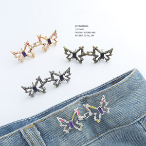Mơ mộng bướm unstitched thắt lưng có thể điều chỉnh đóng cửa có thể tháo rời denim quần hợp kim nút Trung Quốc <span class=keywords><strong>Knot</strong></span>/ếch nút điều chỉnh - Product Image 1