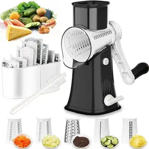 2023 Hot Bán nhãn hiệu ROTARY pho mát vắt tay 5 trong 1 vắt tay Rau Shredder vắt tay Rau Cutter Slicer cho nhà bếp