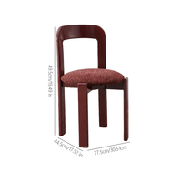 Chaise de salle à manger moderne avec cadre bordeaux, pieds en bois de caoutchouc et coussin rembourré en lin pour la maison, le bureau et l'hôtel