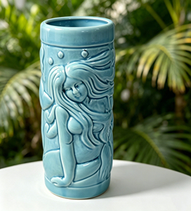 Taza Tiki de Cerámica BARCONIC con Diseño de Sirena Azul - Diseño Moderno y Ecológico para Fiestas, Capacidad de 700 ml para Vino o Cerveza - Product Image 2