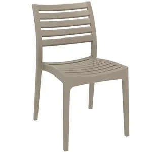 New Popular Stackable Light Grey Plastic Outdoor Garden Chair