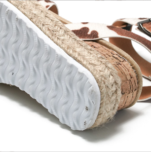 Girls Cow Sandals Children's High Heels Shoes Kids Sandals Summer Baby Catwalk Princess Shoes - Product Image 4