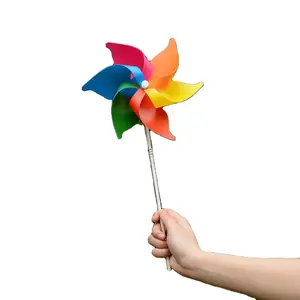 Moulin à vent multicolore en plastique pour décoration de jardin, vente en gros