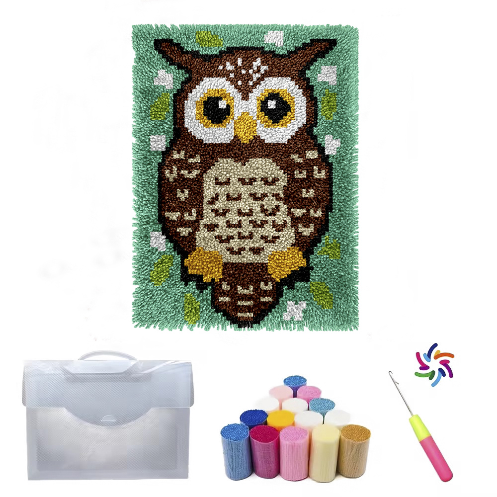 Kits de tapis à crochet avec loquet hibou
