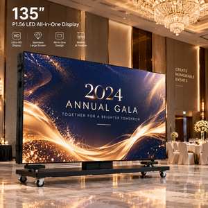 Écran LED pliable et relevable de 135 pouces P1.56, écran LED HD sur roues pour grande salle d'exposition et affichage en stand intérieur - Product Image 6