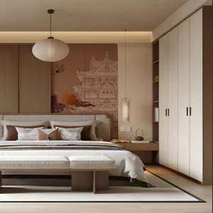 Ensemble de meubles de rangement pour chambre à coucher, armoire en bois moderne personnalisée, design pour chambres à coucher modernes - Product Image 1