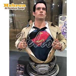 Busto <span class=keywords><strong>de</strong></span> Resina Personalizado <span class=keywords><strong>de</strong></span> Superman a Tamaño Real, Escultura <span class=keywords><strong>de</strong></span> Figura <span class=keywords><strong>de</strong></span> Superhéroe para Decoración del Hogar - Product Image 3