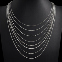 Colliers de joaillerie fine en argent sterling 925 fin, chaînes en argent sterling de type corde, trombone, croix, figaro, serpent