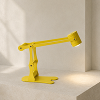 Lampe de bureau LED moderne, réglable, à bras articulé mécanique, en aluminium, pliable, 3 couleurs, gradation progressive, sans fil, rechargeable
